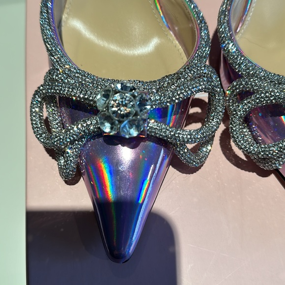 WORN ONCE Mach & Mach bow iridescent mules, size 7! - Picture 6 of 7